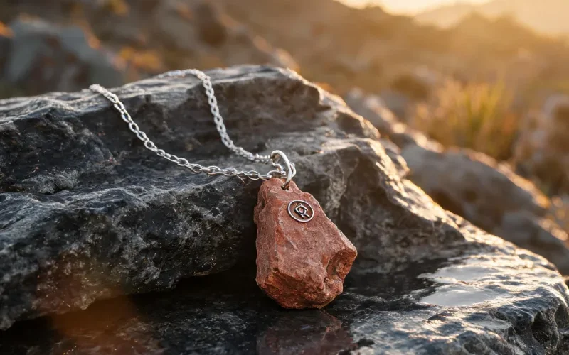 Raw Earth Mineral Luck Jewelry Courage Symbol Talisman Pendant Necklaces