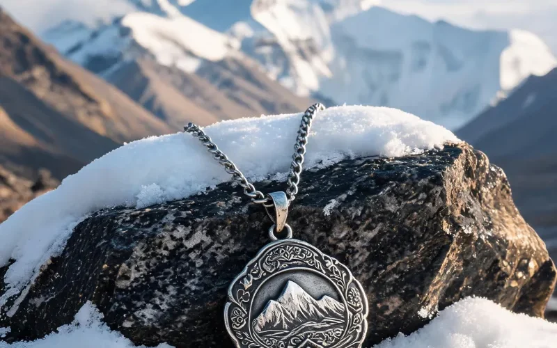 Sacred Mountain Chomolungma Craft Talisman Necklace Heritage Lucky Courage Symbol Pendant