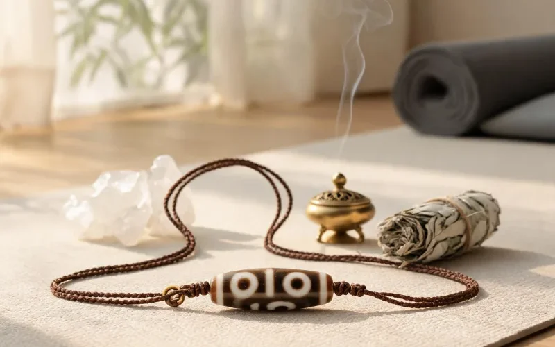 Yoga Daily Ritual Mindfulness Necklace Good Luck Amulet Pendant for Spiritual Balance