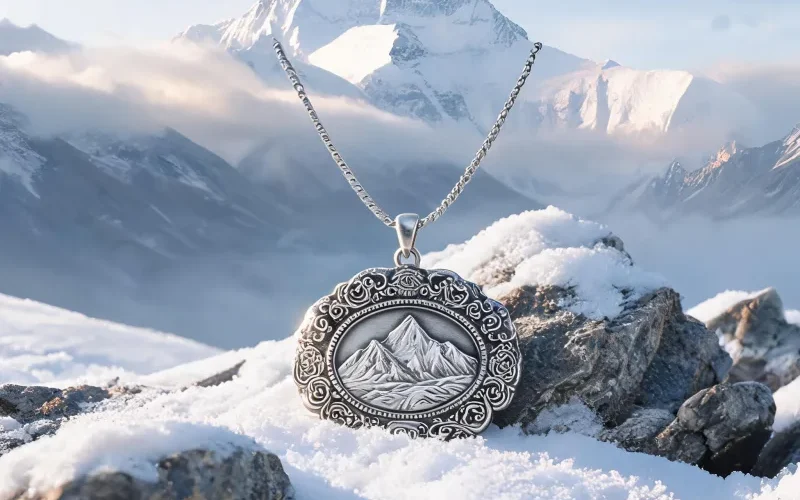 Tibetan Chomolungma Craft Pendant Good Luck Heritage Symbol Courage Jewelry Necklace