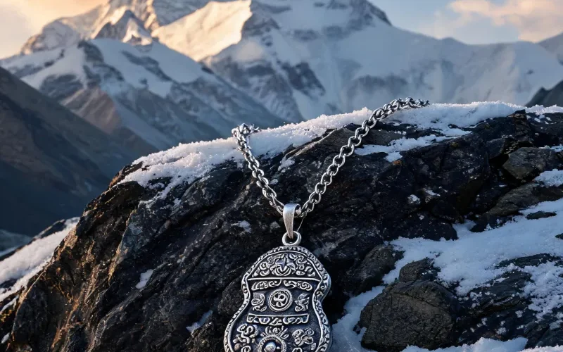 Traditional Chomolungma Craft Talisman Necklace Heritage Lucky Courage Symbol Pendant