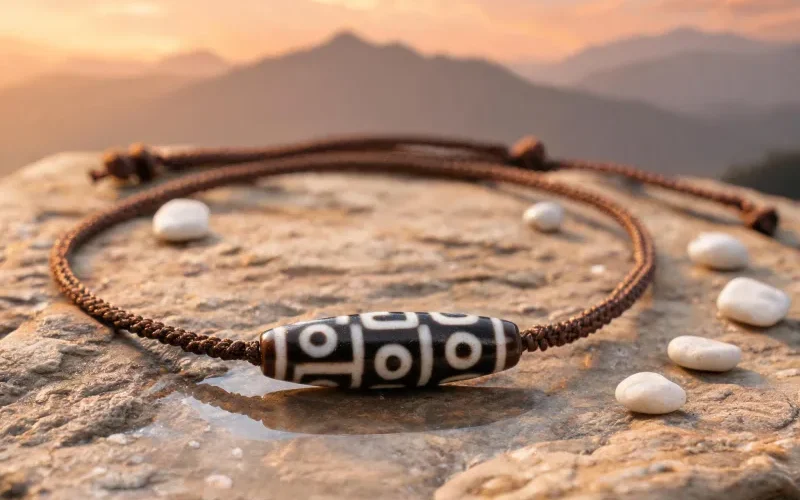 Multi-Eye Dzi Bead Courage Pendant Sacred Symbol Lucky Amulet Necklace