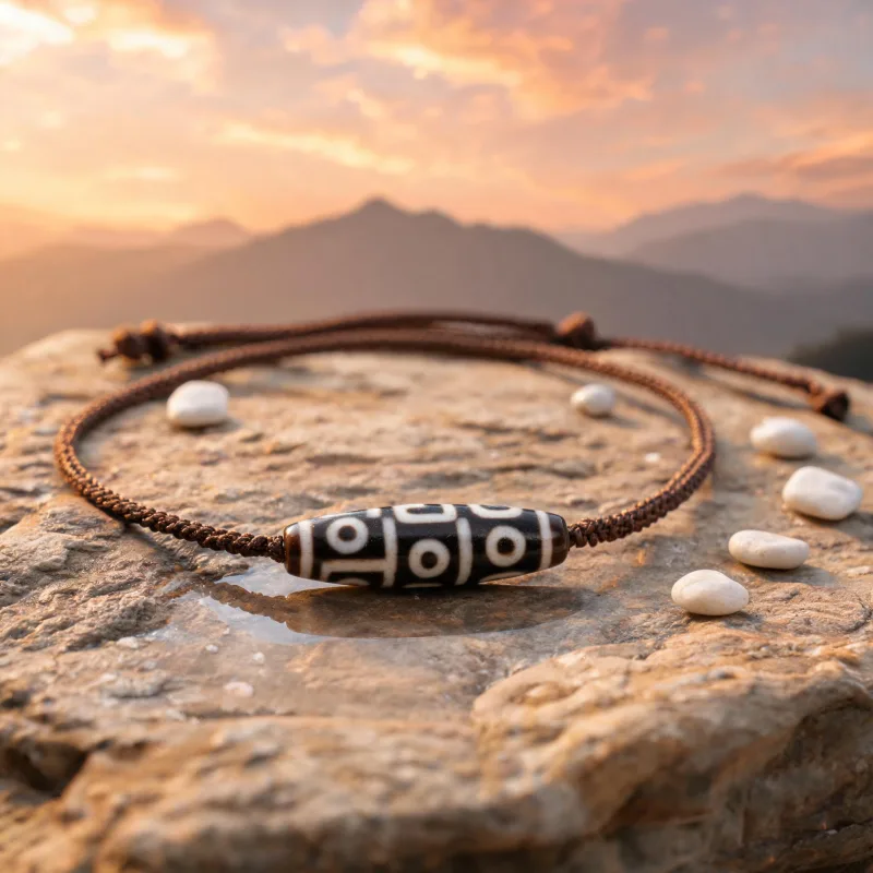 Multi-Eye Dzi Bead Courage Pendant Sacred Symbol Lucky Amulet Necklace