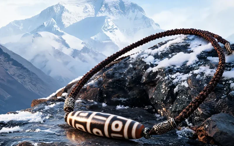 Tribal Symbol Chomolungma Heritage Necklace Craft Lucky Courage Dzi Talisman Jewelry