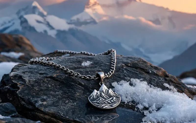 Vintage Chomolungma Heritage Symbol Pendant Craft Good Luck Courage Charm Necklace