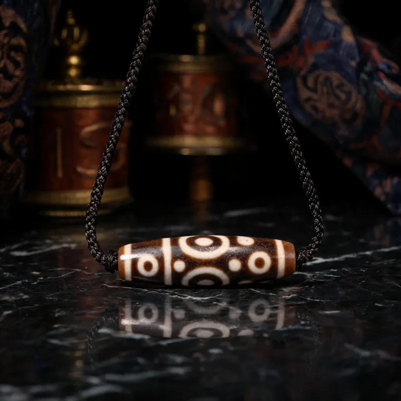 Himalayan Dzi Sacred Symbol Necklace Lucky Totem Courage Protection Pendant