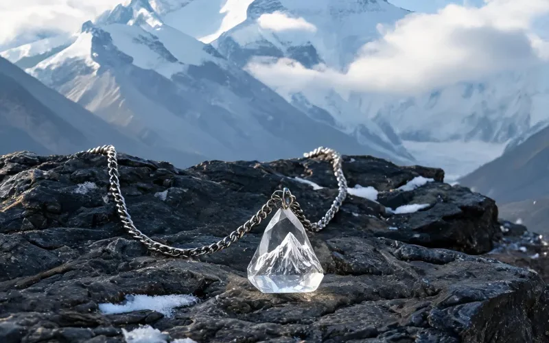 Authentic Mountain Heritage Charm Necklace Hand Craft Chomolungma Courage Crystal Pendant