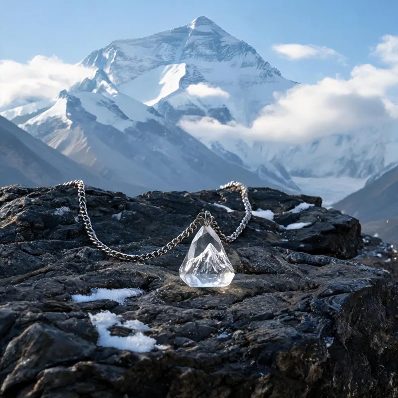 Authentic Mountain Heritage Charm Necklace Hand Craft Chomolungma Courage Crystal Pendant