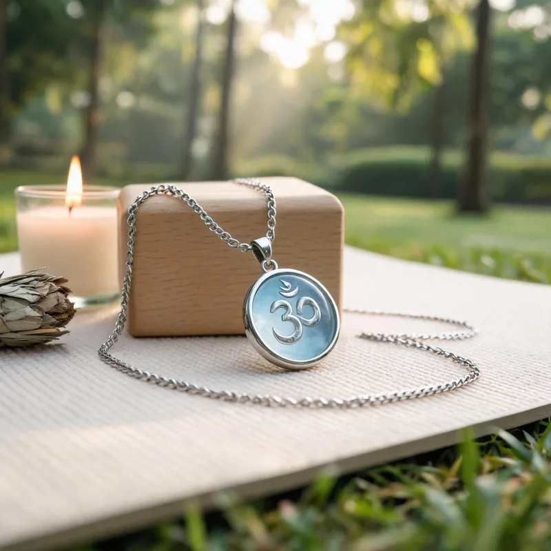 Natural Crystal Mindfulness Pendant Good Luck Amulet Necklace for Yoga Rituals