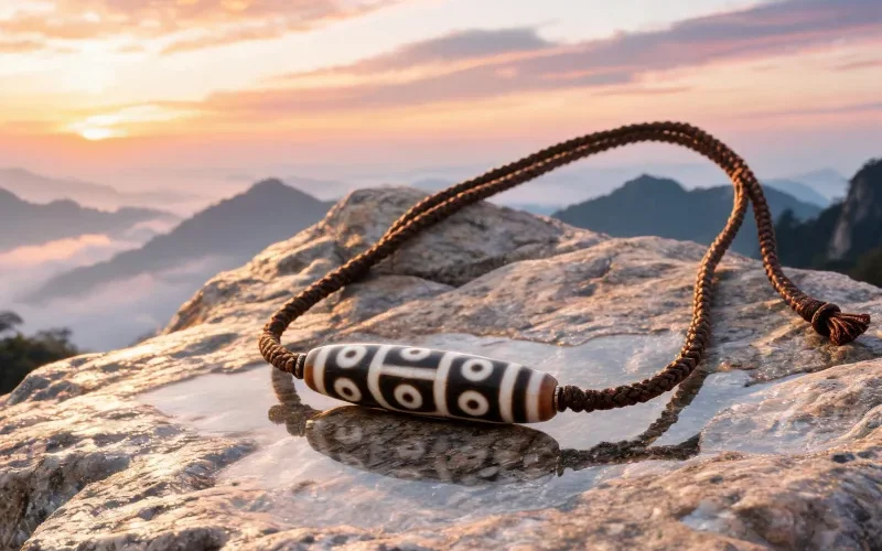 Hand Polished Smooth Dzi Bead Talisman Sacred Totem Courage Daily Wear Pendant