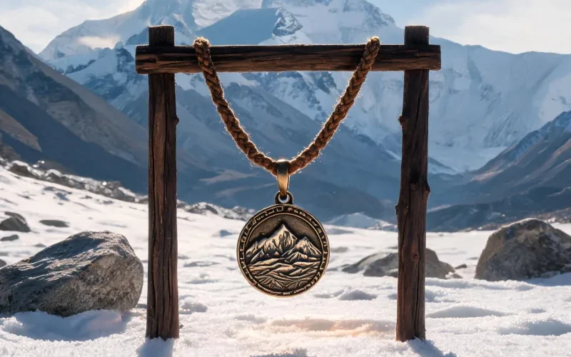 Collectible Himalayan Craft Talisman Chomolungma Heritage Good Luck Totem Necklace