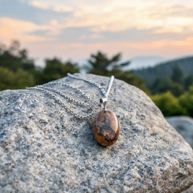Earth Energy Balancing Stone Talisman Pendant Lucky Spiritual Necklace for Men Women