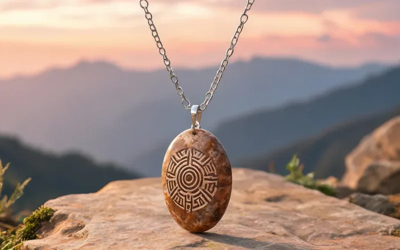 Energy Purification Earth Stone Jewelry Sacred Totem Lucky Courage Talisman Necklace