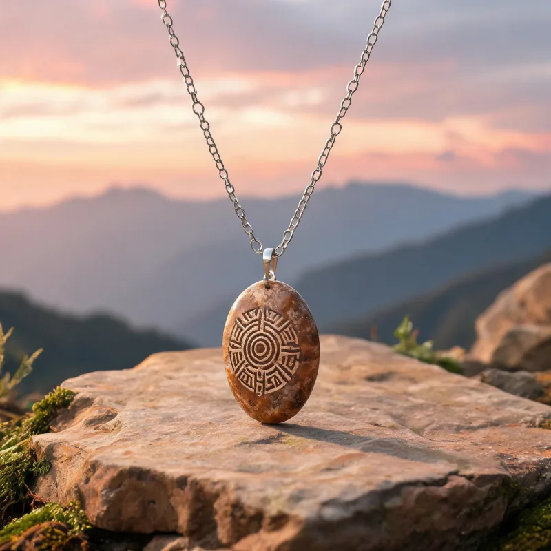 Energy Purification Earth Stone Jewelry Sacred Totem Lucky Courage Talisman Necklace