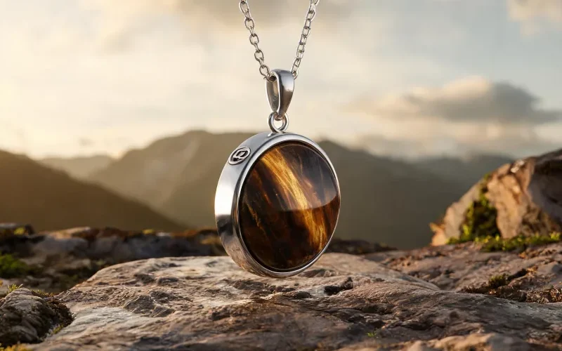Grounding Earth Stone Courage Pendant Natural Healing Gemstone Luck Talisman Accessory