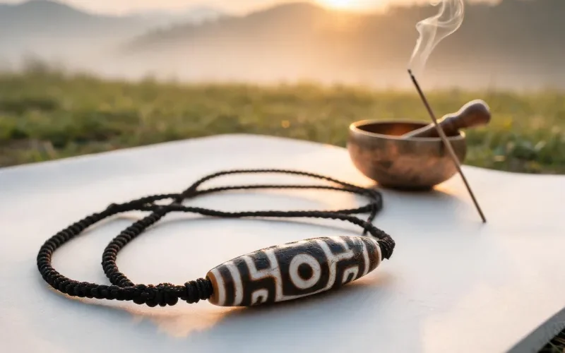 Spiritual Mala Bead Lucky Pendant Mindfulness Meditation Yoga Ritual Necklace