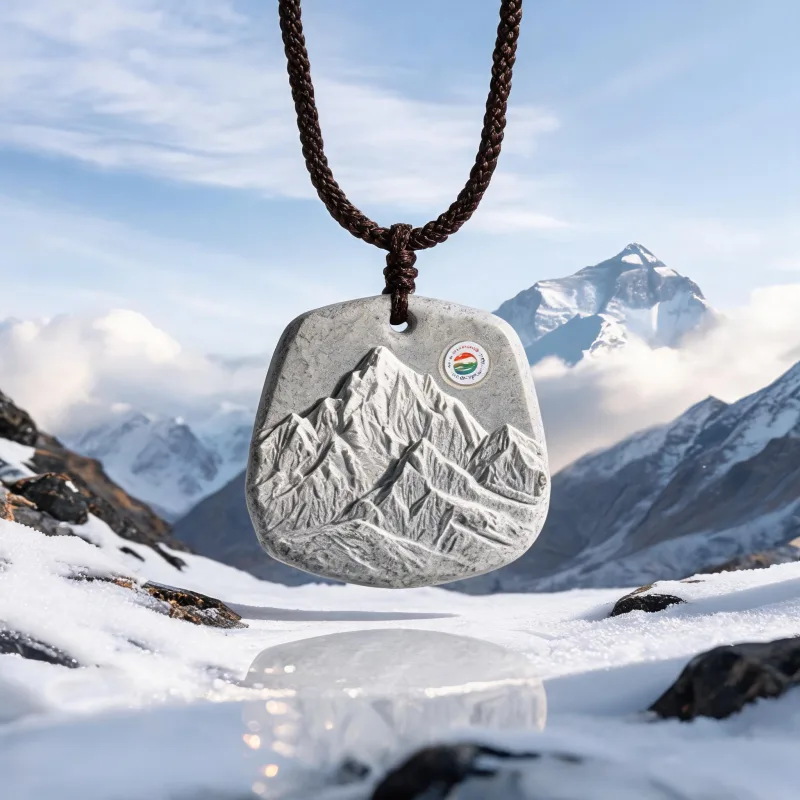 Hand Carved Stone Jewelry Chomolungma Heritage Courage Symbol Positive Energy Pendant