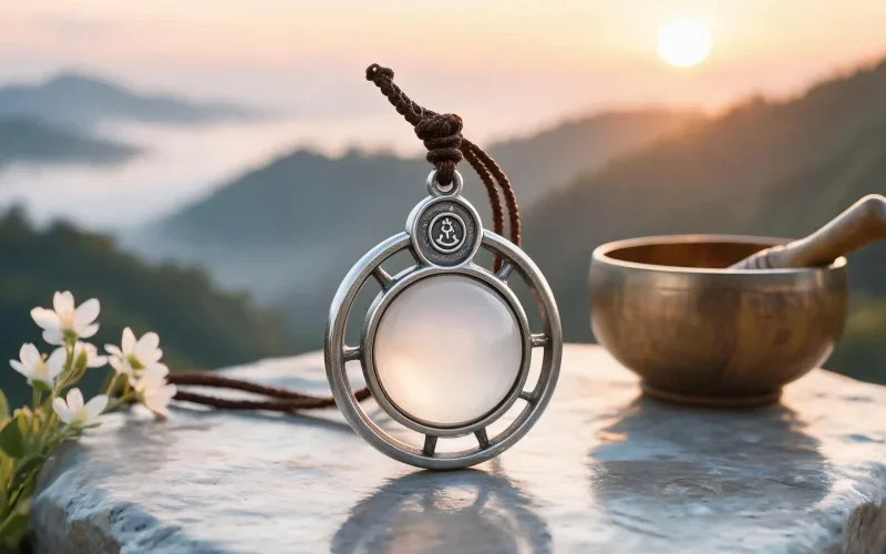 Grounding Mindfulness Ritual Jewelry Courage Stone Necklace for Yoga Enthusiasts