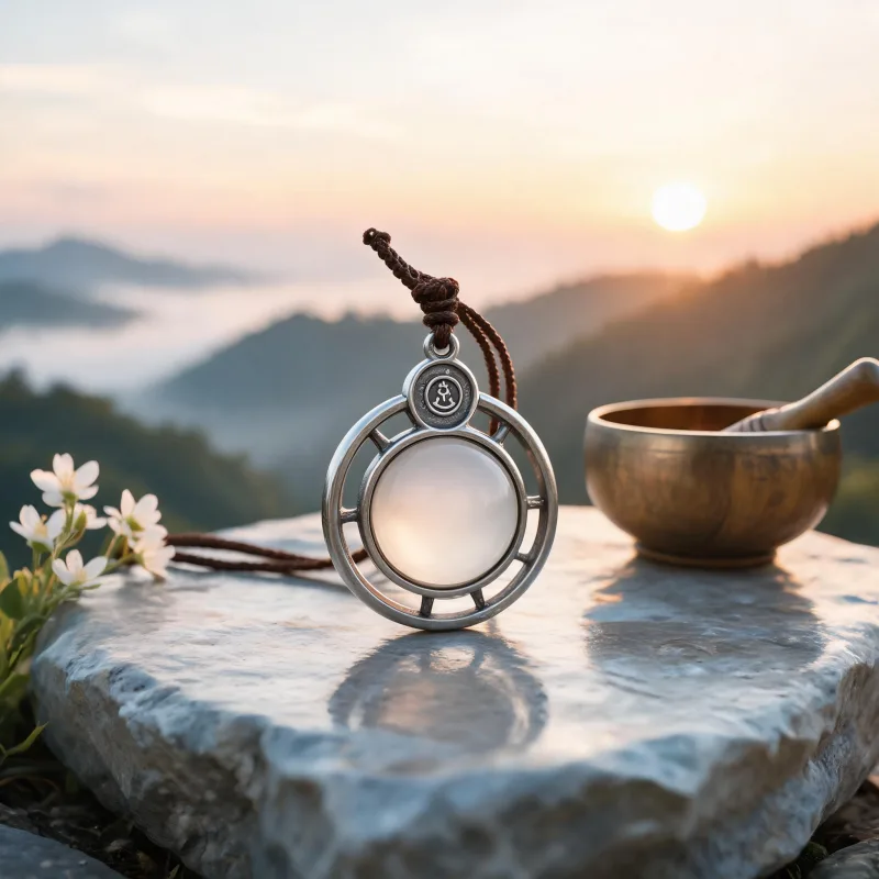 Grounding Mindfulness Ritual Jewelry Courage Stone Necklace for Yoga Enthusiasts