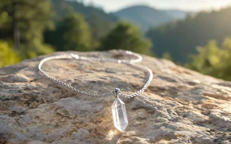 High Vibration Positive Energy Crystal Necklace Earth Energy Good Luck Symbol Jewelry