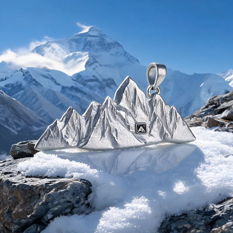Everest Peak Sacred Symbol Necklace Summit Spirit Luck Amulet for Meditation Rituals