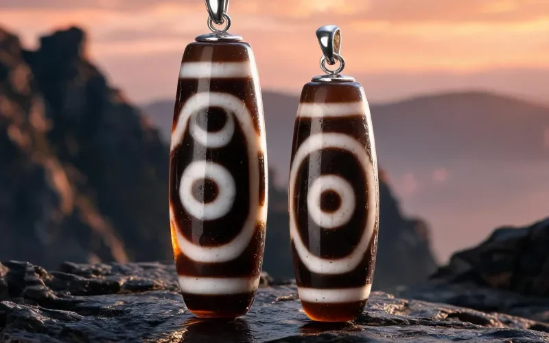 Career Growth Dzi Totem Necklace Sacred Symbol Positive Energy Luck Protection Jewelry