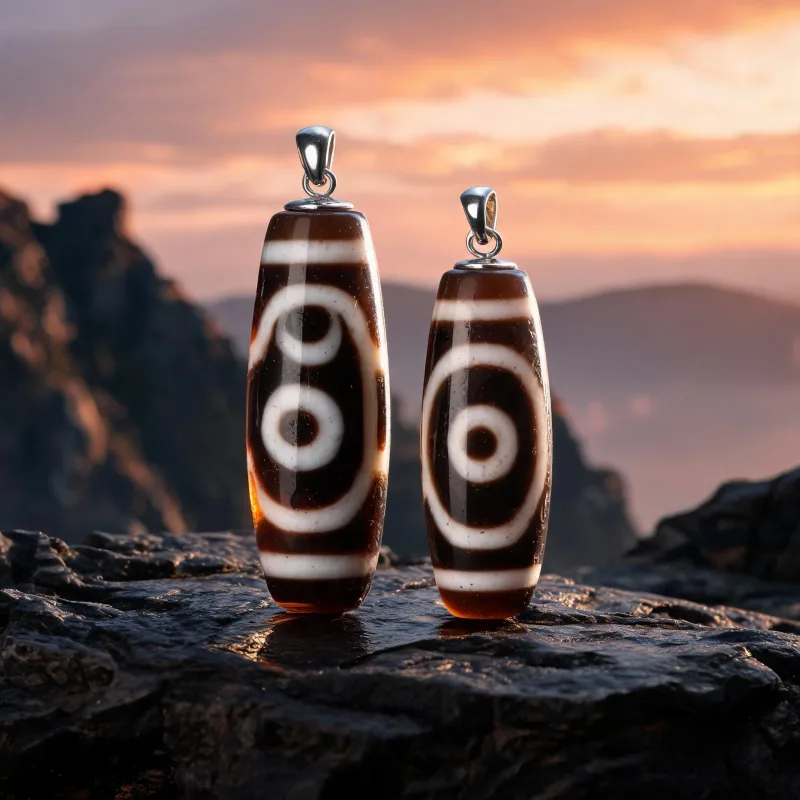 Career Growth Dzi Totem Necklace Sacred Symbol Positive Energy Luck Protection Jewelry