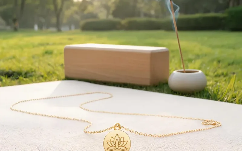 Grounding Mindfulness Ritual Jewelry Courage Stone Necklace for Yoga Enthusiasts