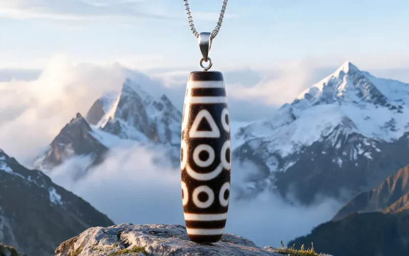 Unisex Daily Wear Dzi Jewelry Sacred Symbol Good Luck Totem Crystal Necklace