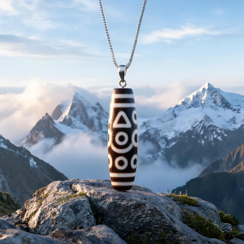 Unisex Daily Wear Dzi Jewelry Sacred Symbol Good Luck Totem Crystal Necklace