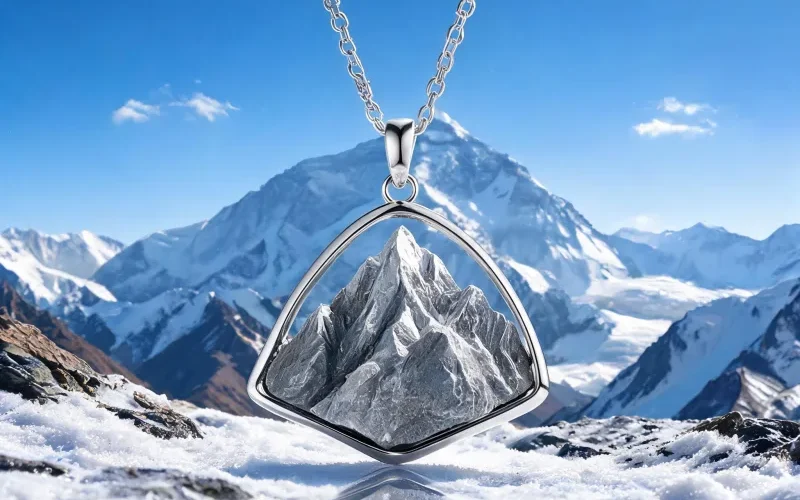 Engraved Mountain Totem Jewelry Everest Summit Spirit Good Luck Protection Necklace