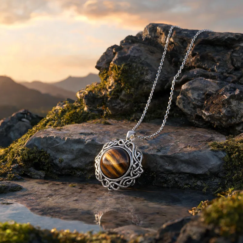 Stabilizing Grounding Gemstone Necklace Courage Talisman Earth Energy Luck Jewelry