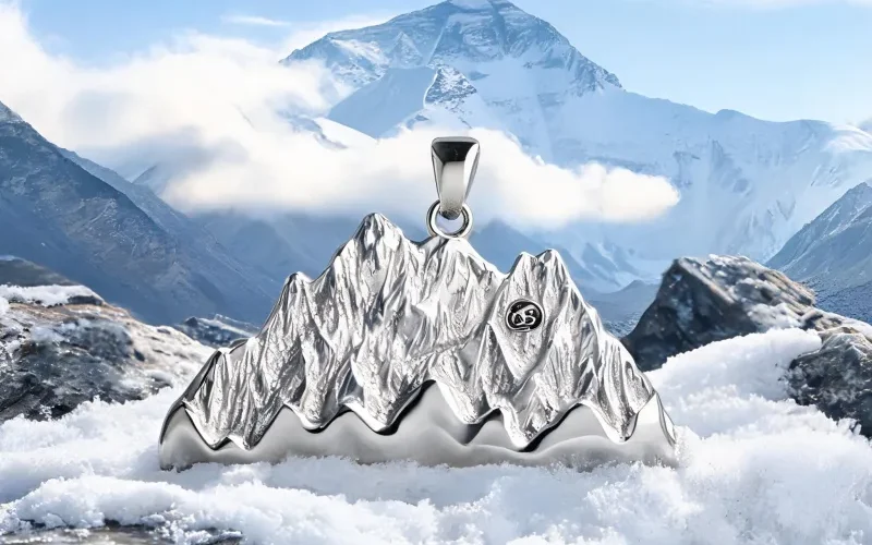 Raw Stone Mountain Pendant Everest Summit Spirit Positive Energy Luck Jewelry