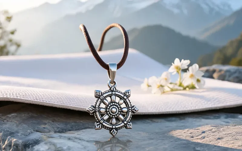 Natural Crystal Mindfulness Pendant Good Luck Amulet Necklace for Yoga Rituals
