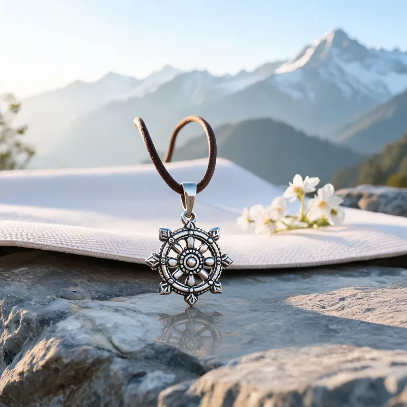 Natural Crystal Mindfulness Pendant Good Luck Amulet Necklace for Yoga Rituals